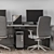 Brown & Black Employee Set - Office Furniture 3D model small image 3