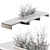 Snowy Urban Bench Set with Plants 3D model small image 2