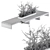 Snowy Urban Bench Set with Plants 3D model small image 5