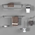 AKS-0011 Bath Accessory Set | Luxury Bathroom Essentials 3D model small image 3