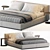 Modern and Versatile Flexform Groundpiece Bed - Elevate Your Bedroom Style 3D model small image 1