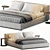 Modern and Versatile Flexform Groundpiece Bed - Elevate Your Bedroom Style 3D model small image 6