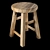 Rustic Wooden Stool 3D model small image 2
