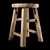 Rustic Wooden Stool 3D model small image 3