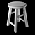 Rustic Wooden Stool 3D model small image 5