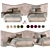 Modern Light Color Daybed Set 3D model small image 1