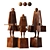 Wooden Family Sculptures 3D model small image 2