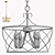 Modern Golden Drum Chandelier 3D model small image 2