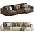 Beige Corner Sofa 3D model small image 3