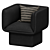 Modern Minimalist Block Armchair 3D model small image 3