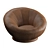 Sleek Swivel Chair with Vegan Leather 3D model small image 1