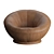 Sleek Swivel Chair with Vegan Leather 3D model small image 2