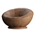 Sleek Swivel Chair with Vegan Leather 3D model small image 3