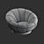 Sleek Swivel Chair with Vegan Leather 3D model small image 4