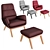 Luxury Comfort: Saiwala Orhus Armchair with Pouf 3D model small image 1