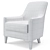 Elegant Talbot Armchair: White Fabric, Walnut Legs 3D model small image 5