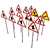 Warning Sign Set - 3 Pack 3D model small image 3