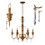 Elegant Brassy French Chandelier 3D model small image 1