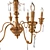 Elegant Brassy French Chandelier 3D model small image 2