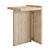 Travertine & Brass Segment Side Tables 3D model small image 1