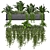 Metal Box Hanging Plants - Set 179 3D model small image 1