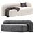 Plush Moss Sofa: Velvet & Leather 3D model small image 1