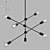 Modern Sputnik Chandelier: Stylish Pendant Lighting 3D model small image 1