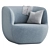 Sleek Clay Armchair: Modern Comfort in 2017 3D model small image 1