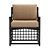 Sleek Black Rattan Dining Armchair 3D model small image 3