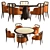 Carter Dining Set: Stylish Table & Chairs 3D model small image 1