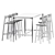 Modern Scandinavian Base Table & Roda Bar Stool 3D model small image 2