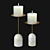 Luxury Marble and Brass Candle Stands 3D model small image 1