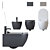 GSI Wall-Hung Toilet and Bidet Set 3D model small image 2