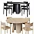 Modish Peyote Table & Tune Chair Dining Set 3D model small image 1