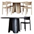 Modish Peyote Table & Tune Chair Dining Set 3D model small image 2