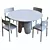 Modish Peyote Table & Tune Chair Dining Set 3D model small image 6