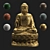 Enlightened Buddha Statue 3D model small image 1