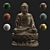 Enlightened Buddha Statue 3D model small image 2