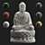 Enlightened Buddha Statue 3D model small image 4