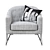 Elegant Space Gray Volda Armchair 3D model small image 3