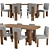 Elegant Throop Table & Chairs 3D model small image 1
