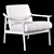 Mid-Century Show Wood Leather Chair 3D model small image 3