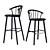 Bolia Sleek High Low Barstool: Stylish & Versatile! 3D model small image 3