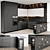 Sleek Italian Kitchen: Modern80 Black 3D model small image 1