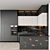 Sleek Italian Kitchen: Modern80 Black 3D model small image 2