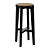 Classic Rattan Cane Bar Stool 3D model small image 1