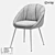 Modern Metal and Fabric Chair 3D model small image 2