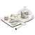 Elegant Marble & Wood Cheese Set 3D model small image 6