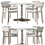 Elegant Klee Grey Boucle Dining Set 3D model small image 1