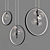 Elegant Asymmetrical Glass Ring Chandelier 3D model small image 2